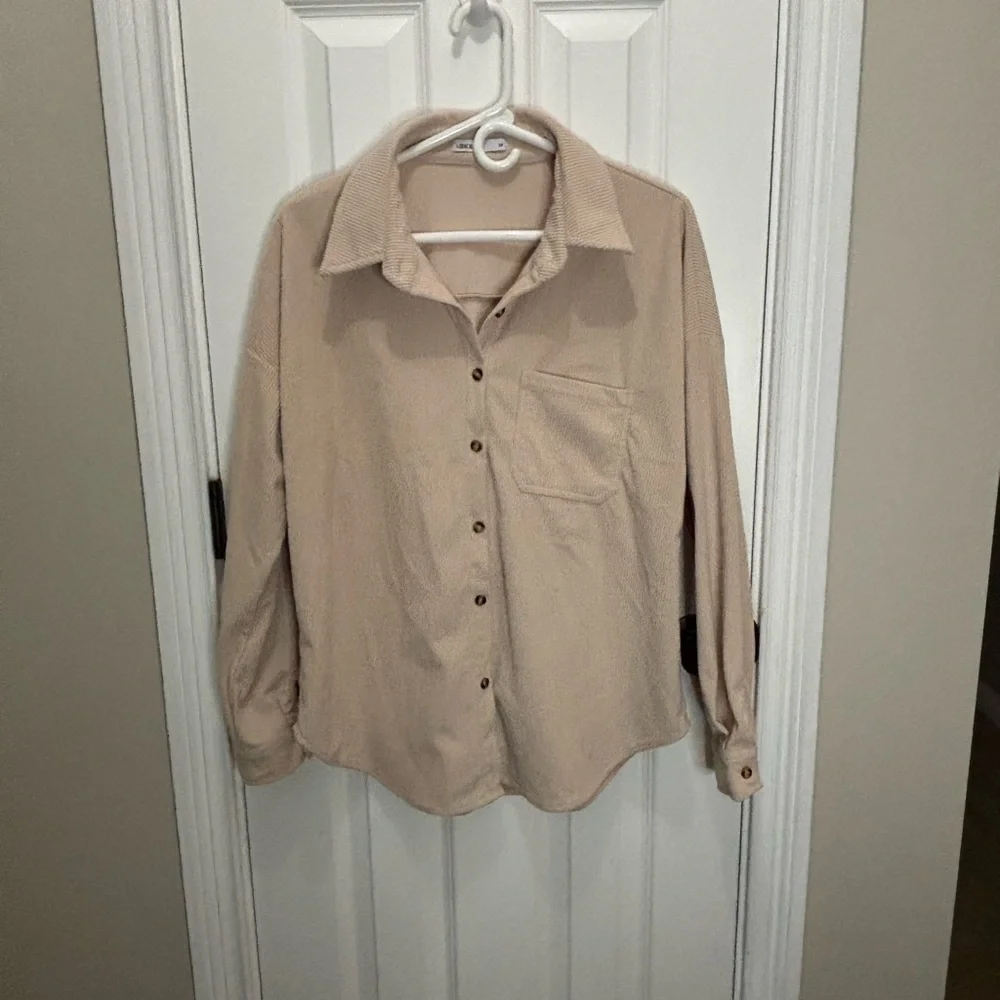 Women's Beige Button Down Shirt